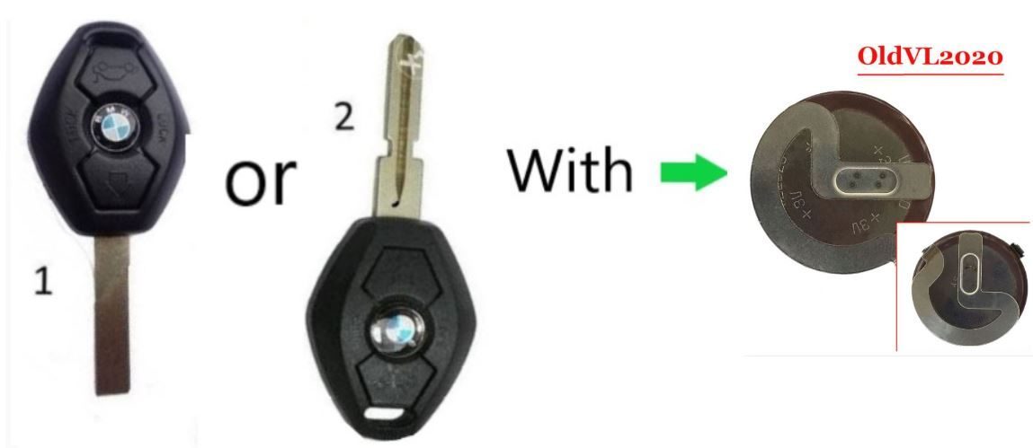 BMW VL2020 Battery rechargeable 3V with Car Key Remote Shell Cover Case