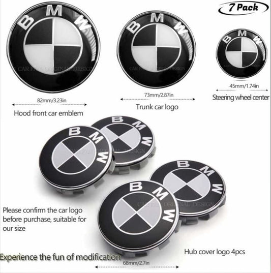 BMW Wheel Center Hub caps Rim hood trunk Covers Emblem Badge 1 3 5 7 X3 X5