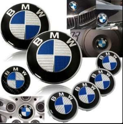 BMW Badge Wheel Center Hub caps Rim hood trunk carbon Emblem Badge 1 3 5 7 X3 X5