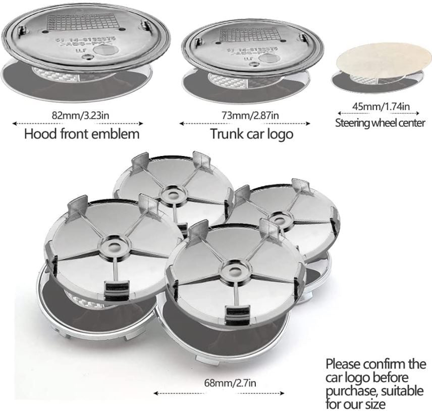 BMW Badge Wheel Center Hub caps Rim hood trunk carbon Emblem Badge 1 3 5 7 X3 X5