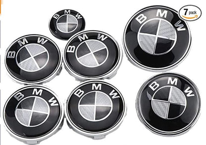 BMW Badge Wheel Center Hub caps Rim hood trunk carbon Emblem Badge 1 3 5 7 X3 X5