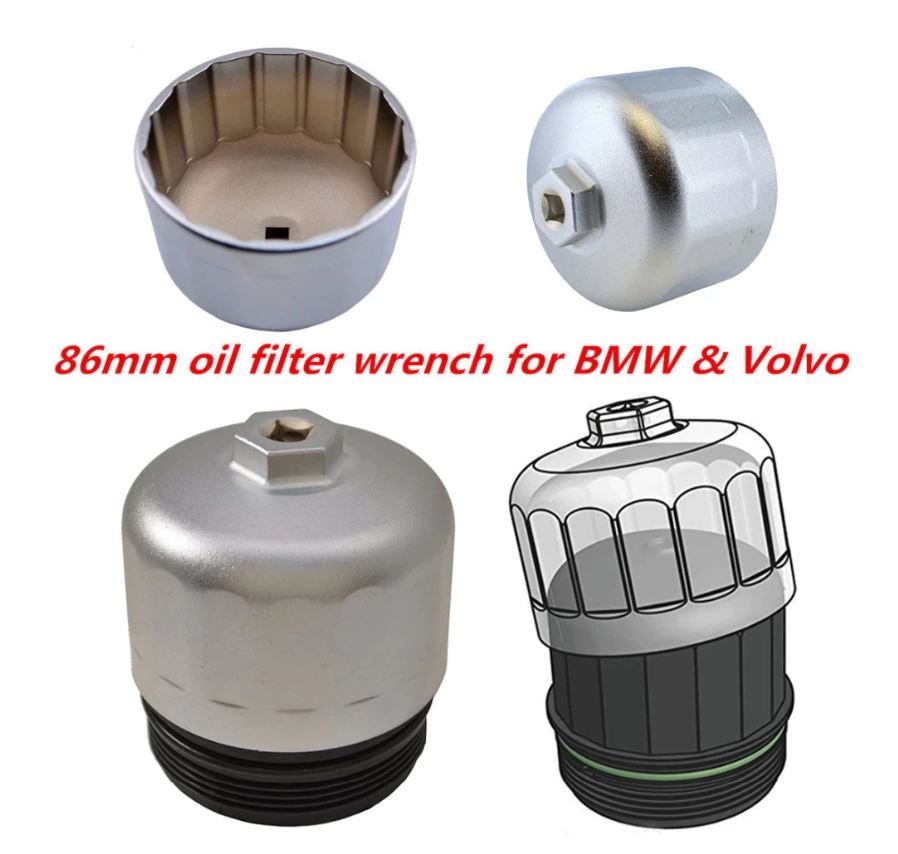 Oil Filter Wrench tool For BMW VOLVO Wrench Car 86mm Cartridge Housing Removal