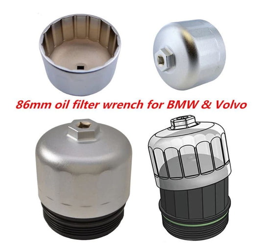 Oil Filter Wrench tool For BMW VOLVO Wrench Car 86mm Cartridge Housing Removal