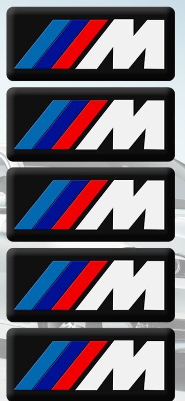 BMW M Performance Sticker Car Epoxy Car steering wheel wheel door sticker 5PCS