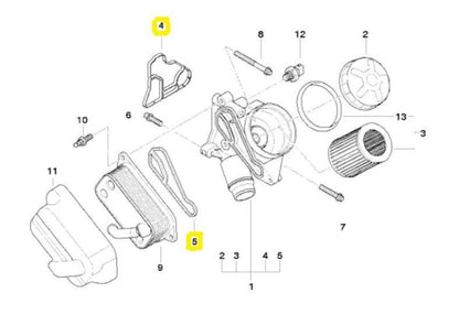 BMW Gasket & Oil Cooler 335i 525i 530i 535i X5 Engine Oil Filter Housing SET