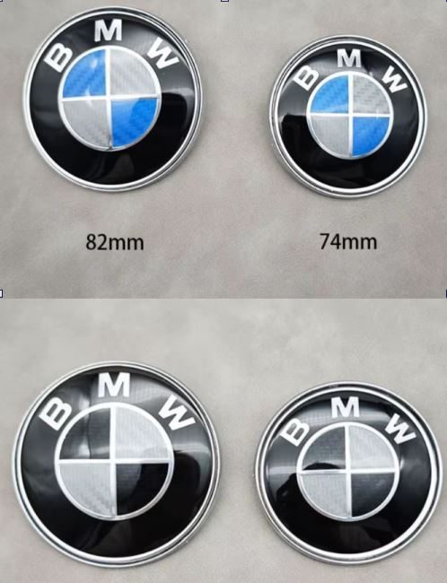 BMW Carbon Fiber hood Trunk Car Emblem Badge BONNET boot E46 E46 E39 E38 2pcs