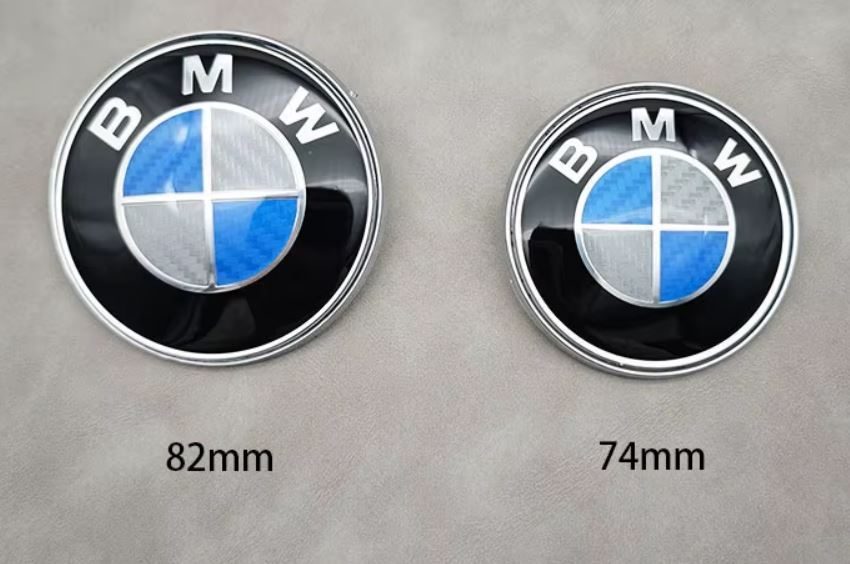 BMW Carbon Fiber hood Trunk Car Emblem Badge BONNET boot E46 E46 E39 E38 2pcs