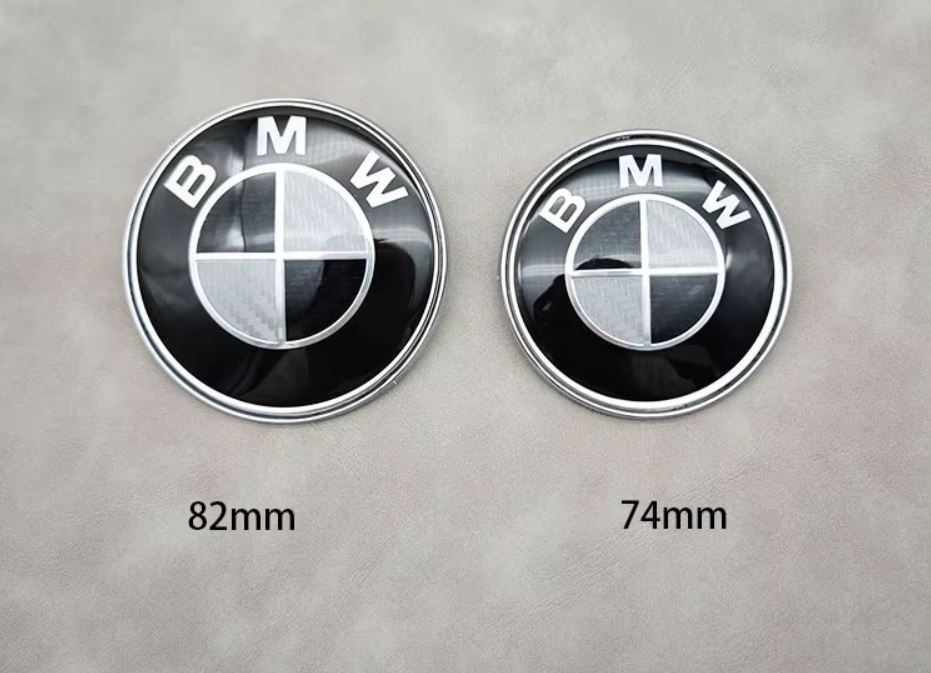 BMW Carbon Fiber hood Trunk Car Emblem Badge BONNET boot E46 E46 E39 E38 2pcs