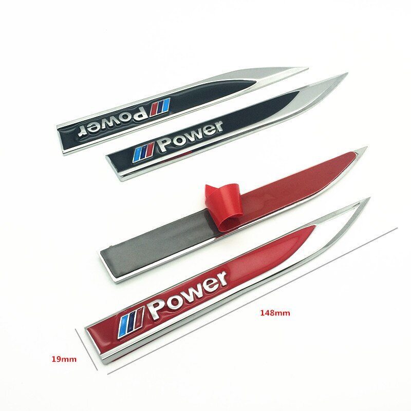BMW sticker M Power Emblems Badge 3D Car Sticker Side Metal Fender and side