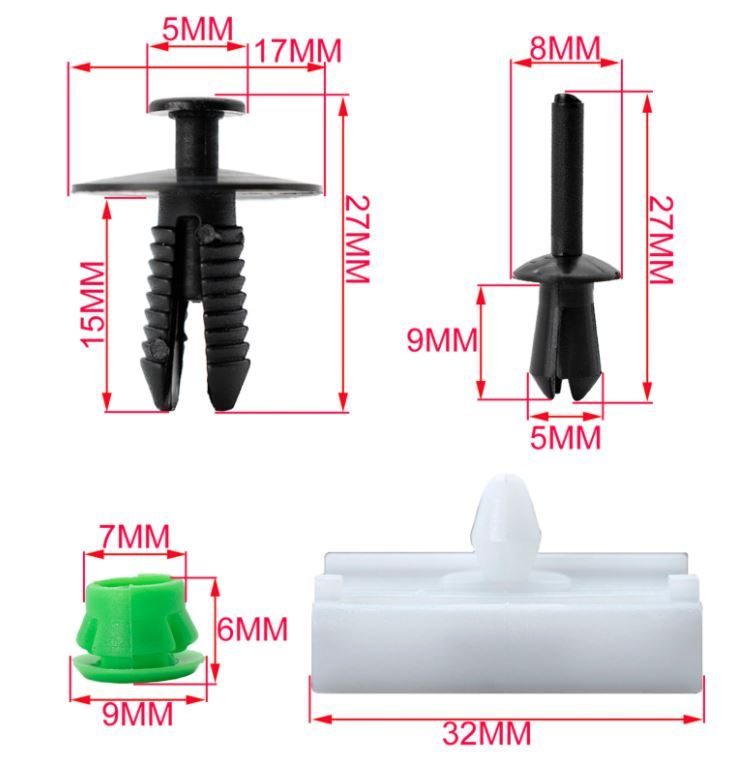 BMW Side Sill Skirt Clip Fasteners Bracket BMW E36 E46 E90 E91 White 80pcs