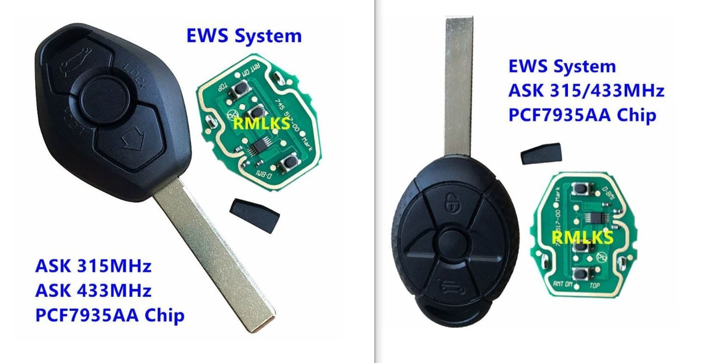 BMW EWS Car Remote Control Key Fob transponder chip remote BMW and Mini